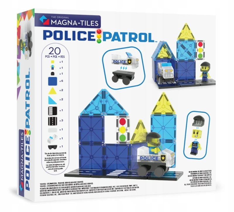 Magna-Tiles | Klocki magnetyczne | Police Patrol 20 elementów