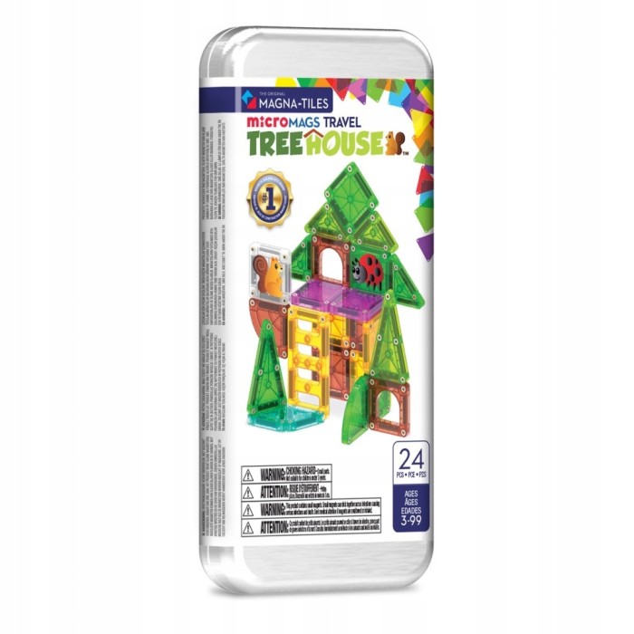 Magna-Tiles | Klocki magnetyczne | microMAGS Treehouse Travel 24 elementów